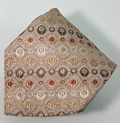 Allea Milano Modern Tan Modern Polka Dot Silk Men's Neck Tie Made in Italy - Image 1 of 4