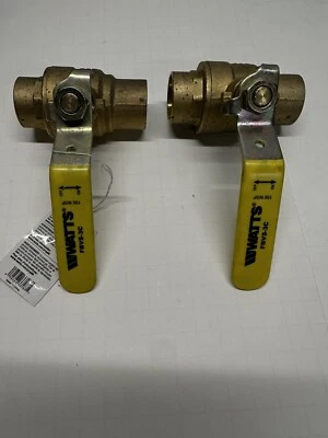 Watts FBVS 3C Full Port Brass Ball Valve 1 inch Full Port Sweat 600 WOG 2 Valves - Image 1 of 4