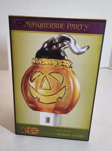 Cracker Barrel Masquerade Party home decor pumpkin night light used - Picture 1 of 11