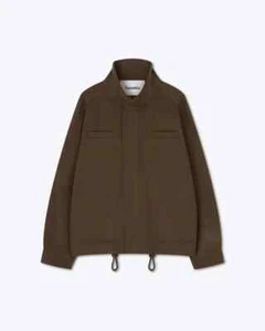 Nanushka Oversized Dufan Bomber Jacket Mens Small Brown Wool Silk NWT $1545 - Picture 1 of 5