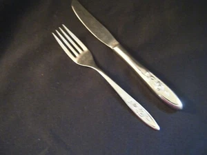 Oneida Community MY ROSE   Youth  Knife and Youth Fork - Picture 1 of 3