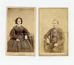 2 CDVs Civil War Era Couple Avoca NY - Picture 1 of 2