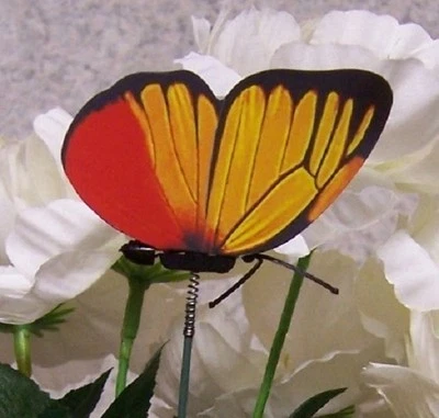 Garden Decor Flower Pot Plant Pick Stake Colorful Butterfly NEW 12“ tall #2 - Image 1 of 4