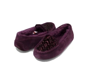 UGG ANSLEY CHEVRON SEQUIN WOMEN SLIPPER SUEDE WINE US 7 /UK 5 /EU 38 /JP 24 - Picture 1 of 5