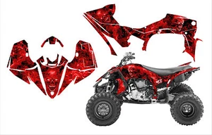 2014 - 2019 Yamaha YFZ450R 450SE kit de envoltura de gráficos Red Zombie Skull - Imagen 1 de 2