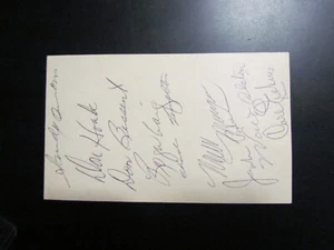 Dodgers Walt Alston Carl Erskine Don Hoak and others signed Index Card - Picture 1 of 2