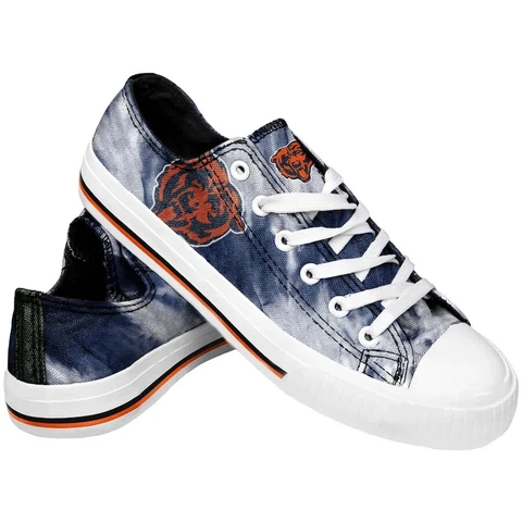 Chicago Bears Women's Low Top Tie-Dye Canvas Shoes Cover