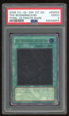 BEGINNING of END 2008 YUGIOH  PHANTOM DARKNESS PTDN-EN053 ULTIMATE 1st Ed. PSA 2 - Image 1 of 2
