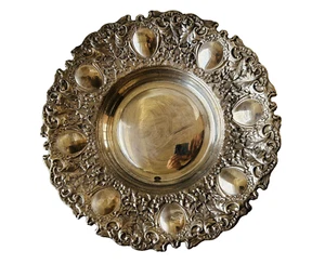 William Adams Spain Silver Plate Repousee /Baroque Serving Tray 12"D - Picture 1 of 5