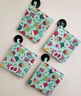 Teal Cupcakes Pot Holders (Set of 4)