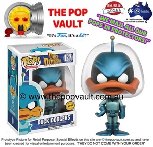 FUNKO POP VINYL ANIMATION DUCK DODGERS #127 DUCK DODGERS METALLIC CHASE BNIB HTF - Picture 1 of 7
