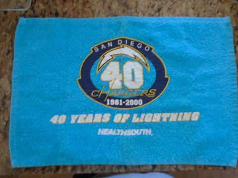 San Diego Charger 40th Anniversary Rally Towel Stadium-Give-Away HealthSouth SGA Cover