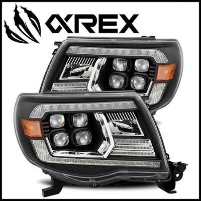 AlphaRex Black NOVA LED Projector Headlights fit 2005-2011 Toyota Tacoma w/DRL - Image 1 of 4