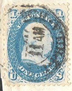 Gut zentrierte 1861 Franklin 1c Briefmarke auf Philadelphia Penny Poststück, Scott #63 - Bild 1 von 7