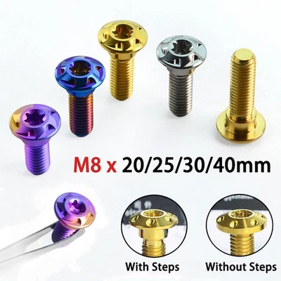 Titanium Bolts M8×20/25/30/40mm Torx Head Ti Screws Motorcycle Brake Disc Screws - Image 1 of 4