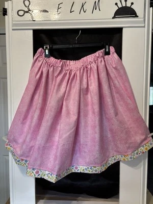 Handmade Skirt Pretty In Pink With A Touch Of Flowers - Image 1 of 3