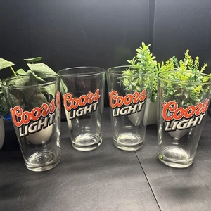 Juego de vasos de cerveza de pinta COORS LIGHT de 4 -16 oz Libbey ¡Nuevo! Man Cave! - Imagen 1 de 4