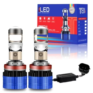 LHD H11 Mini Bi-LED Projector Lens LED Headlight Bulbs 100W Low Beam Retrofit - Picture 1 of 12
