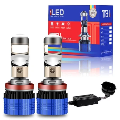 LHD H11 Mini Bi-LED Projector Lens LED Headlight Bulbs 100W Low Beam Retrofit - Image 1 of 4