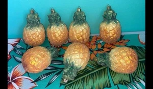 Christborn glass pineapple ornaments lot of 7 total pineapples - Picture 1 of 4