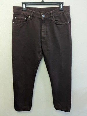 Zegna Men 32 Dark Brown Stonewashed Cotton Roccia Jeans Slim Fit Designer - Image 1 of 4