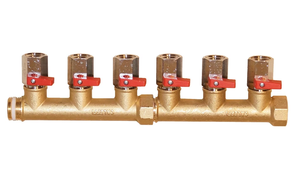 HYDRAULIK & LUFTTECHNIK GROLL GMBH & CO. KG Verteilerrohr Verteiler Druckluftverteiler Wasserverteiler mit 6 Minikugelhähne