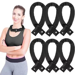6 Pcs Cooling Neck Wraps with Button Neck Cooler for Hot Weather, Black - Picture 1 of 7