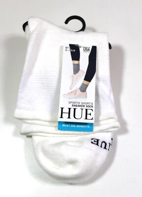 HUE Sportie Shortie Sneaker Sock Size O/S White U21610 - Image 1 of 2