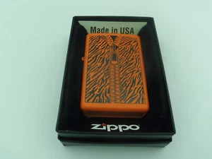 Lighter Zippo Petrol - Closing Zip Orange (Zipped) Collection, Occasion Tbe - Picture 1 of 2