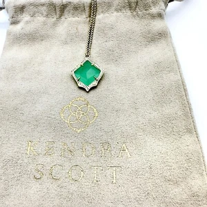 Kendra Scott Kacey Gold Chalcedony Pendant Necklace Adjustable - Discontinued - Picture 1 of 8