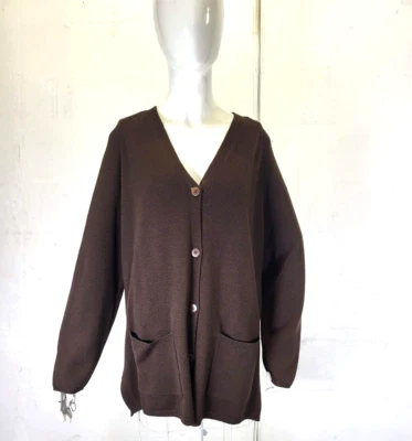 Cárdigan Suéter DKNY Largo 100% Lana Dos Bolsillos De Colección RN68596 Para Mujer Talla M Foto 1 de 4