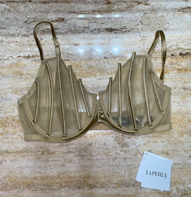Sutiã feminino La Perla gráfico sem forro UW 36D novo com etiquetas - Imagem 1 de 4