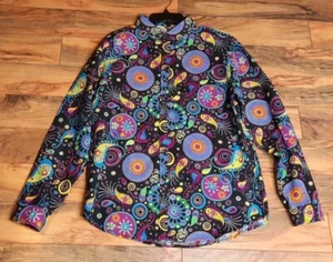 Luc Matton Mens Button Up Shirt L Funky Multicolor Pop Art Eclectic Artsy NWT  - Picture 1 of 11