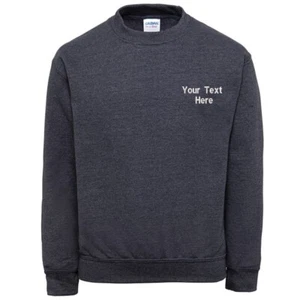 Personalised Embroidered Gildan Pullover Sweatshirt Heavy Blend Youth Crew Neck - Picture 1 of 9