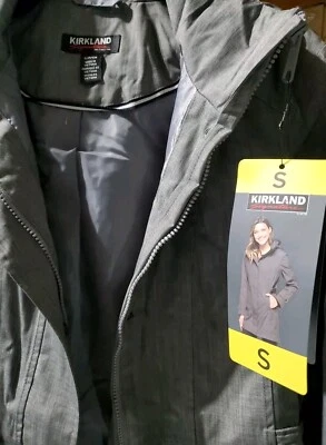Kirkland Ladies' Light Grey Trench Rain Jacket Waterproof Water Resistant Small - Image 1 of 4