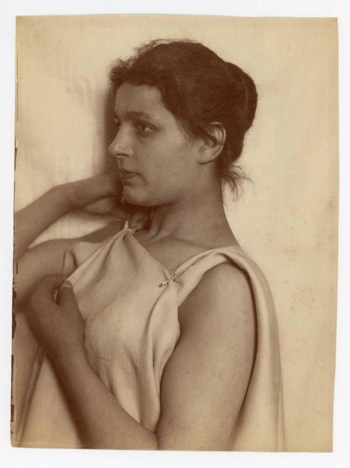 Original Von Gloeden Photo of Female Profile Albumen Taormina Sicily Italy - Image 1 of 2