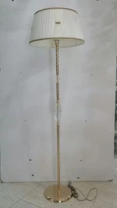 PIANTANA LAMPADA DA TERRA FUSIONE BAGNO ORO CRISTALLI SWAROVSKI PARALUME BEIGE - Imagen 1 de 1