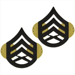 Vanguard MARINE CORPS CHEVRON: SARGENTO DE PERSONAL - METAL NEGRO, LATÓN MACIZO - Imagen 1 de 1