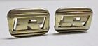 Vintage Anson Cufflinks Letter Initial R Gold Tone Chunky