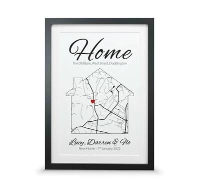 Personalised House Map Print – New Home Gift – Custom Housewarming Keepsake - Image 1 of 4
