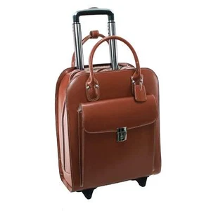 McKlein USA Uptown 15.4" Leather Vertical Wheeled Ladies' Laptop Briefcase - Picture 1 of 15
