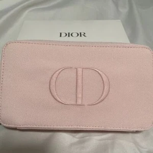 Dior Beaute Pouch Vanity Case Pink Logo CD w/Box Novelty RARE - Picture 1 of 3