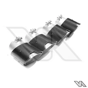 BMW G87 M2 G80 G81 G82 G83 M3 M4 M PERFORMANCE CARBON FIBRE SILVER EXHAUST TIPS - Imagen 1 de 8