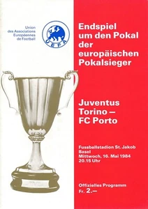 CUP WINNERS CUP FINAL 1984 Juventus v FC Porto - official match programme - Picture 1 of 1