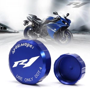 Front Rear Brake Fluid Reservoir Cover Cap For YAMAHA YZFR1 YZF-R1 2010-2022 - Bild 1 von 13