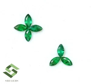1.04 Cts Natural Emerald Marquise Cut 5x2.50 mm Lot 07 Pcs Lustrous Loose Gems - Picture 1 of 7