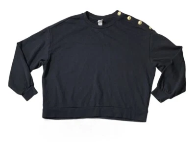 Preowned- H&M Solid Side Button Crewneck Sweater Womens (Size XL) - Image 1 of 4
