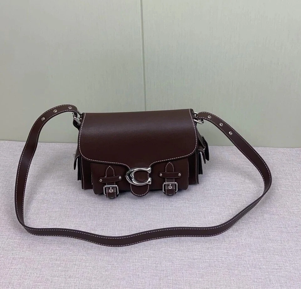 COACH CT721 Black Cargo Soft Tabby Shoulder Bag Crossbody bag Out rp655