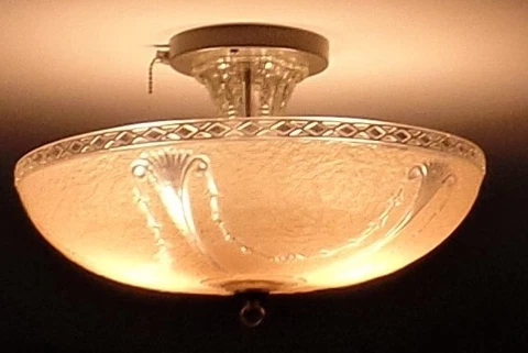 Antique Art Nouveau Glass Shade Deco Ceiling Light Fixture Chandelier semi flush Cover