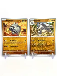 Pokemon TCG 151 Rhyhorn + Rhydon 111- 112/165 Reverse Holo NM/M- US SELLER πΊπΈ - Picture 1 of 5